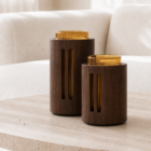 VDK Vase Wood Sm Wallnut Brown H20 (pre order)