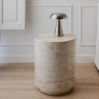 Darwin Cemento Travertin bijzettafel Ø35 (pre order)